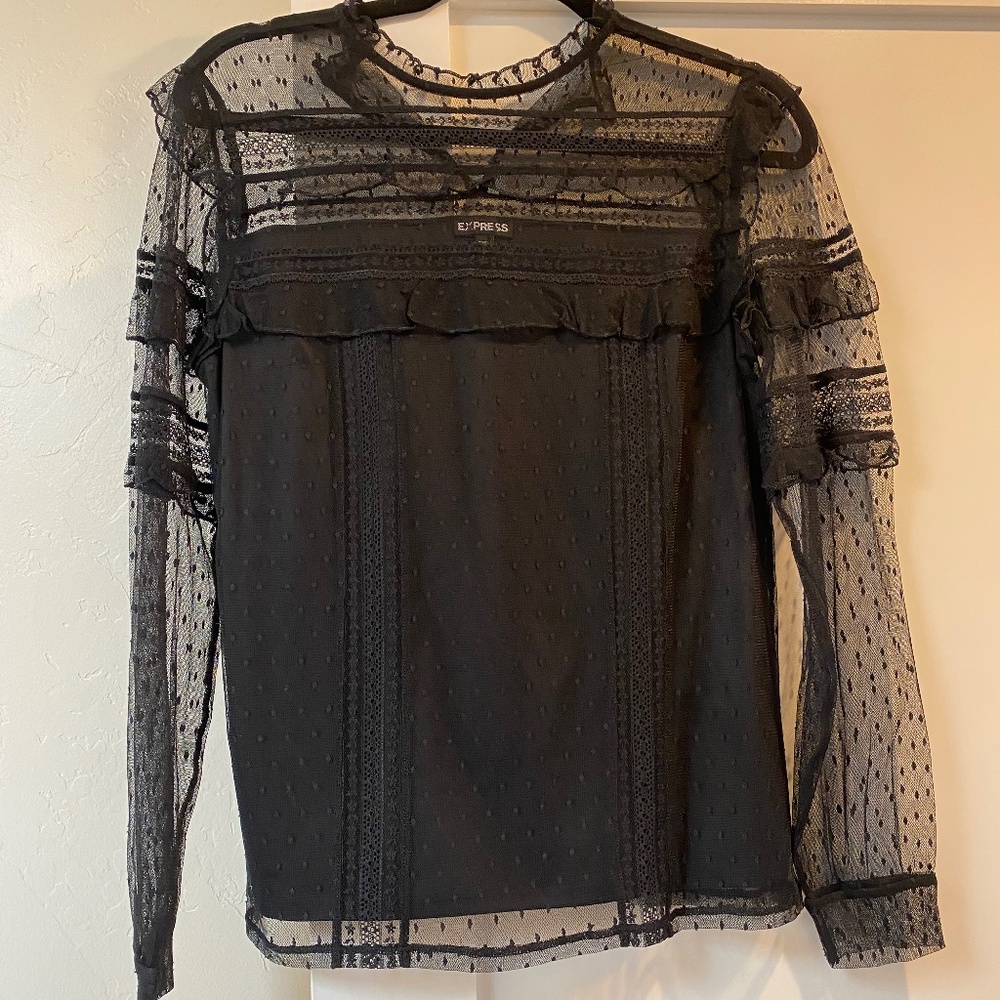 Express Lace Ruffle Blouse